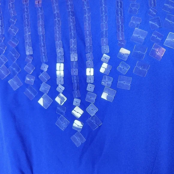 Revolve Susana Monaco NWT Cobalt Blue Mini Cocktail Slip Dress Sequins Sz Small - Picture 2 of 8